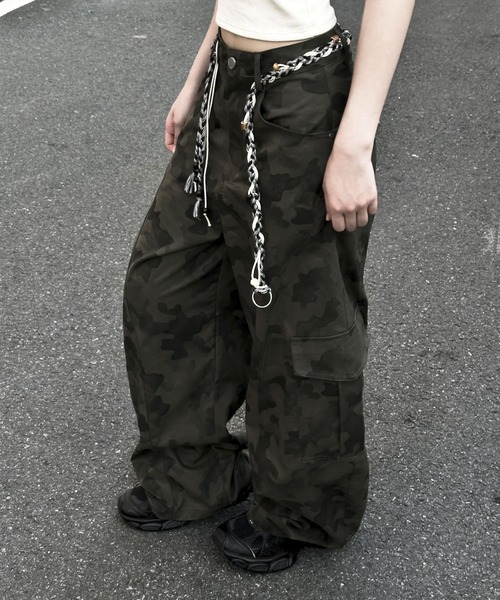 セール】カモフラージュワイドカーゴパンツ（カーゴパンツ）｜VEILA