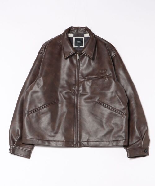 VANS ヴァンズ M Fake Leather Jacket ジャケット 125K1084200 BROWN