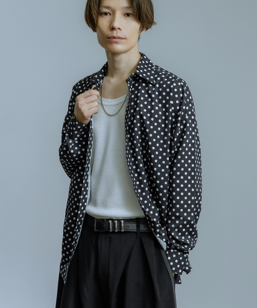 improves（インプローブス）の「ドットパターン オーバーサイズ 長袖 レギュラーシャツ（シャツ/ブラウス・メンズ・ブラック/ブラック系・X-LARGE/LARGE/MEDIUM/SMALL）」の6枚目の写真