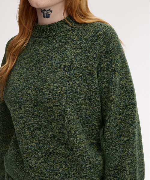 FRED PERRY(フレッドペリー)の「Twisted Marl Mock Neck Jumper/メランジモックネックニット(ニット/セーター・レディース・イエロー/ピンク・10)」の3枚目の写真