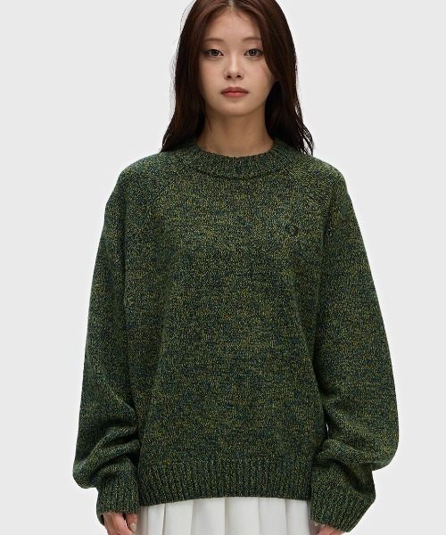 セール】Twisted Marl Mock Neck Jumper／メランジモックネックニット