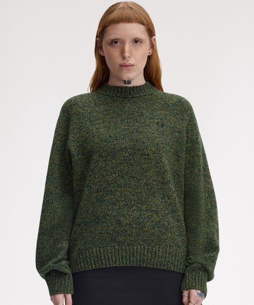FRED PERRY(フレッドペリー)の「Twisted Marl Mock Neck Jumper/メランジモックネックニット(ニット/セーター・レディース・イエロー/ピンク・10)」の6枚目の写真