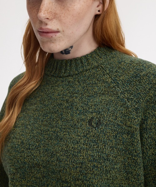 FRED PERRY(フレッドペリー)の「Twisted Marl Mock Neck Jumper/メランジモックネックニット(ニット/セーター・レディース・イエロー/ピンク・10)」の4枚目の写真