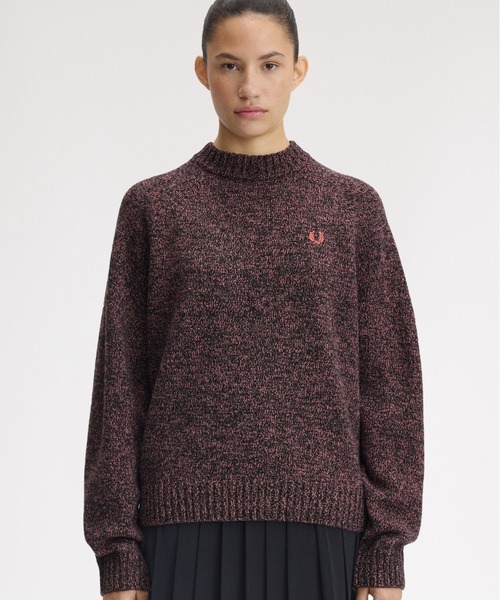 FRED PERRY(フレッドペリー)の「Twisted Marl Mock Neck Jumper/メランジモックネックニット(ニット/セーター・レディース・イエロー/ピンク・10)」の12枚目の写真