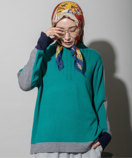 バイカラー ハイネックニット（ニット/セーター）｜lodie（ロディ）の