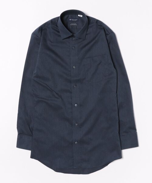 TOKYO SHIRTS(トウキョウシャツ)の「【超形態安定】 形態安定ノンアイロン ワイド 長袖ビジネスワイシャツ(ビジネスシャツ・メンズ・ネイビー・首回り39cm-裄丈80cm/首回り39cm-裄丈84cm/首回り41cm-裄丈82cm/首回り41cm-裄丈86cm/首回り42cm-裄丈82cm/首回り42cm-裄丈86cm/首回り43cm-裄丈82cm/首回り43cm-裄丈86cm/首回り37cm-裄丈80cm)」の6枚目の写真