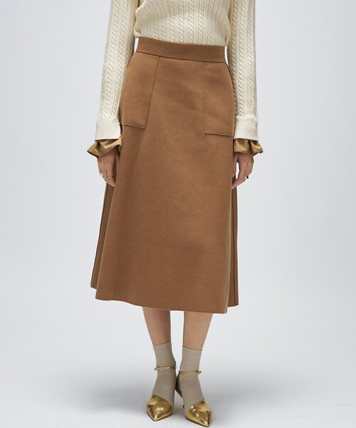 cloenc（クロエンス）の「【手洗い可】メルトンジャージフレアスカート