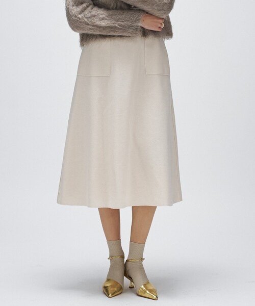 cloenc（クロエンス）の「【手洗い可】メルトンジャージフレアスカート