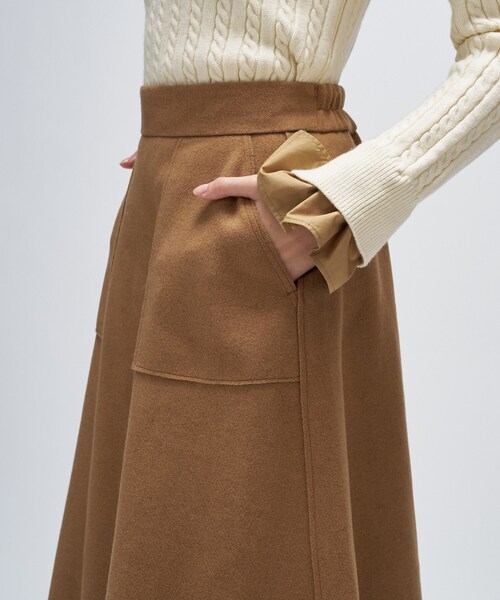 cloenc（クロエンス）の「【手洗い可】メルトンジャージフレアスカート