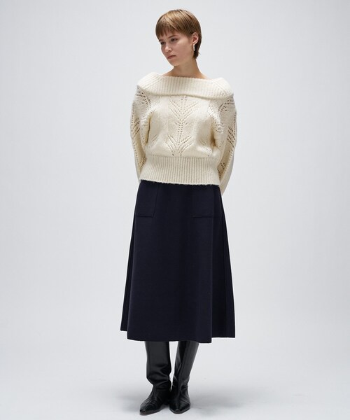 cloenc（クロエンス）の「【手洗い可】メルトンジャージフレアスカート