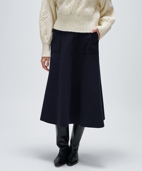 cloenc（クロエンス）の「【手洗い可】メルトンジャージフレアスカート