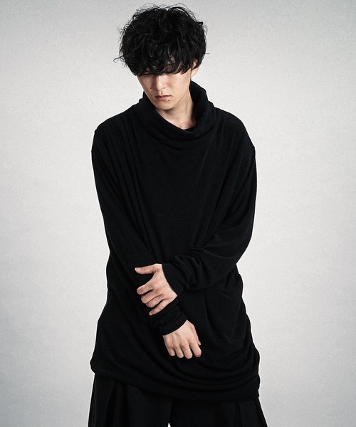 NO ID.(ノーアイディ)の「【NO ID.】Volume-Neck Gather Drape Pullover / ボリューム ネック ギャザー ドレープ プルオーバー(ニット/セーター・メンズ・ブラック/グレー/ホワイト・ONE SIZE)」の11枚目の写真