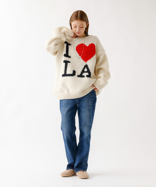 THRIFTY LOOK(スリフティールック)の「【THRIFTY LOOK/スリフティールック】ハンドニット / "I LOVE LA" / クルーネックセーター / ペルー製(ニット/セーター・レディース・アイボリー・フリー)」の8枚目の写真