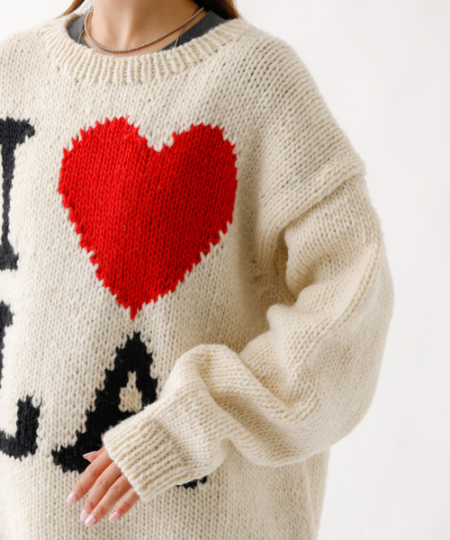 THRIFTY LOOK(スリフティールック)の「【THRIFTY LOOK/スリフティールック】ハンドニット / "I LOVE LA" / クルーネックセーター / ペルー製(ニット/セーター・レディース・アイボリー・フリー)」の13枚目の写真