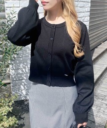 プレート付ニットカーディガン
