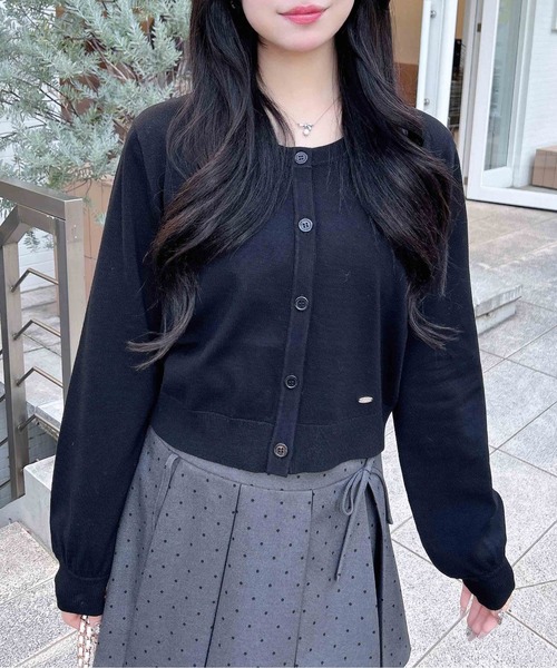 INGNI（イング）の「プレート付ニットカーディガン（カーディガン/ボレロ・レディース・グレー/アイボリー/ブラック/ピンク/ボルドー・M）」の11枚目の写真