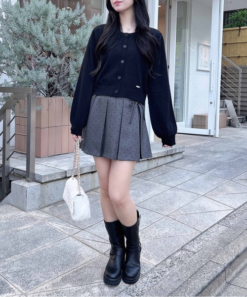 INGNI（イング）の「プレート付ニットカーディガン（カーディガン/ボレロ・レディース・グレー/アイボリー/ブラック/ピンク/ボルドー・M）」の15枚目の写真