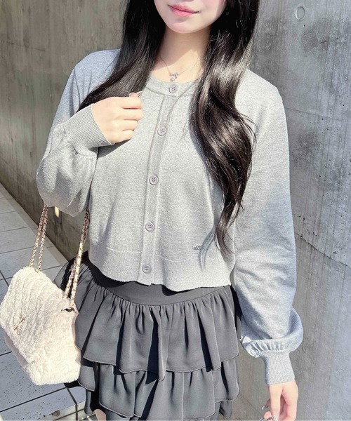 INGNI（イング）の「プレート付ニットカーディガン（カーディガン/ボレロ・レディース・グレー/アイボリー/ブラック/ピンク/ボルドー・M）」の18枚目の写真