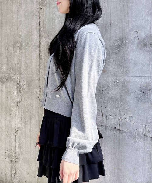 INGNI（イング）の「プレート付ニットカーディガン（カーディガン/ボレロ・レディース・グレー/アイボリー/ブラック/ピンク/ボルドー・M）」の19枚目の写真