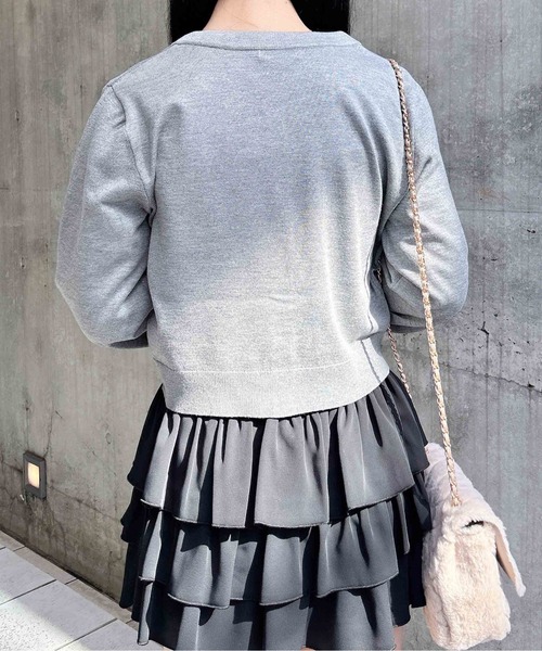 INGNI（イング）の「プレート付ニットカーディガン（カーディガン/ボレロ・レディース・グレー/アイボリー/ブラック/ピンク/ボルドー・M）」の20枚目の写真