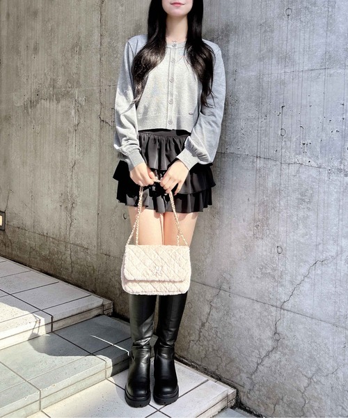 INGNI（イング）の「プレート付ニットカーディガン（カーディガン/ボレロ・レディース・グレー/アイボリー/ブラック/ピンク/ボルドー・M）」の21枚目の写真