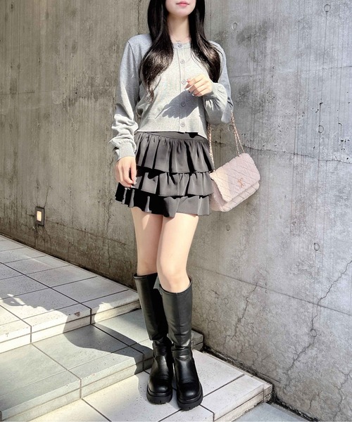 INGNI（イング）の「プレート付ニットカーディガン（カーディガン/ボレロ・レディース・グレー/アイボリー/ブラック/ピンク/ボルドー・M）」の22枚目の写真