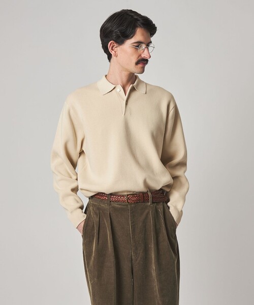最終値下げ★当日発送★BRILL スピンゴールド ポロニット Steven Alan＞ T/C ミラノリブ ポロカラー ニット（ニット/セーター