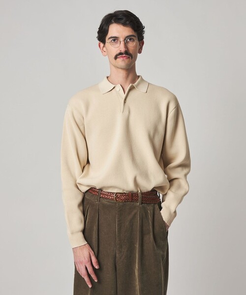 Steven Alan＞ T/C ミラノリブ ポロカラー ニット（ニット/セーター