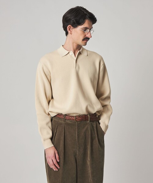 Steven Alan（スティーブンアラン）の「＜Steven Alan＞ T/C ミラノリブ ポロカラー ニット（ニット/セーター・メンズ・ブラック/オフホワイト/グレー・S/M/L/XL）」の9枚目の写真