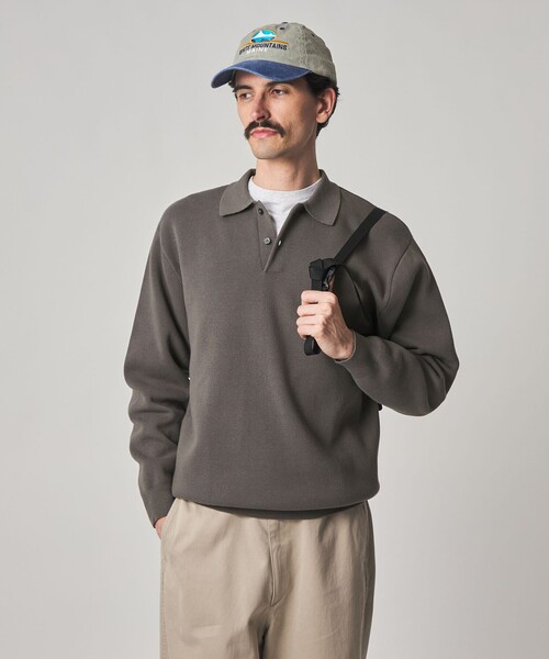 Steven Alan＞ T/C ミラノリブ ポロカラー ニット（ニット/セーター