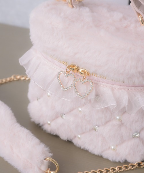 【新品】ロジータ　ファーキルトバニティバック　ピンク ファーキルトバニティーバック（ショルダーバッグ）｜ROJITA（ロジータ