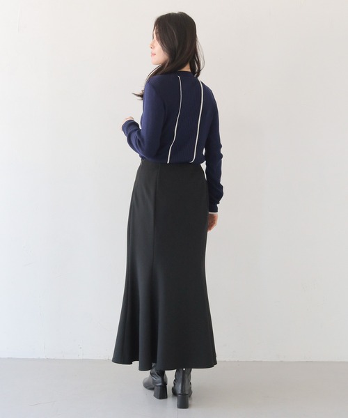 HER CLOSET（ハークローゼット）の「【HER CLOSET】バイカラーハイゲージリブニットプルオーバー BI-COLOR HIGH GAUGE KNIT RIB KNIT PULLOVER（ニット/セーター・レディース・ネイビー/ブラック/ライトブルー/オフホワイト・M）」の17枚目の写真