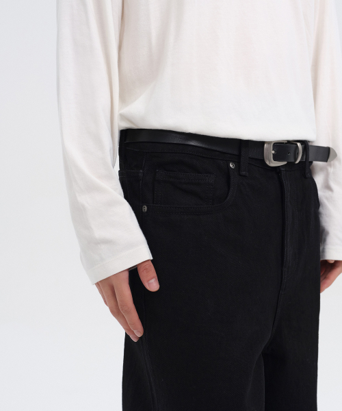 MUSINSA STANDARD（ムシンサスタンダード）の「ルーズフレアデニムパンツ[ブラック]（デニムパンツ・メンズ・その他・40/31/33/26/27/28/29/38/42/36/34/32/30）」の10枚目の写真