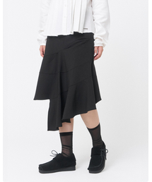 Diagonal midi skirt BLACK