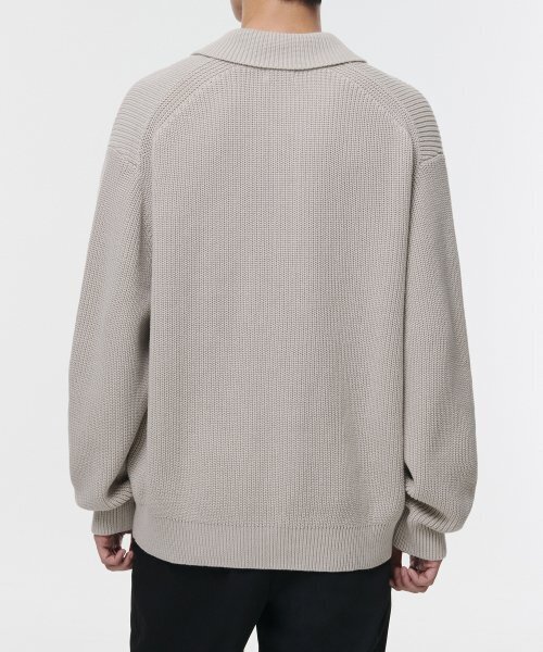 MUSINSA STANDARD（ムシンサスタンダード）の「コットンリブカラー ニット [ダスティクリーム]（ニット/セーター・メンズ・その他・SMALL/MEDIUM/LARGE/X-LARGE/XX-LARGE）」の2枚目の写真
