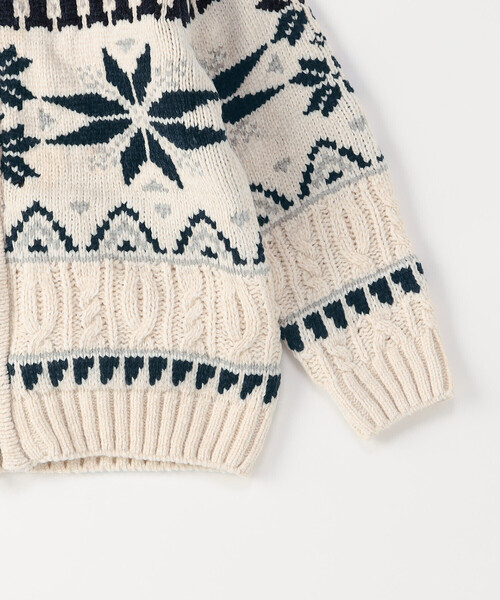 COMME CA ISM(コムサイズム)の「【雑誌掲載商品】雪柄 モールニット ジップアップ ブルゾン(ニット/セーター・キッズ・ブラック/アイボリー/ブルー・130cm/120cm/150cm)」の15枚目の写真