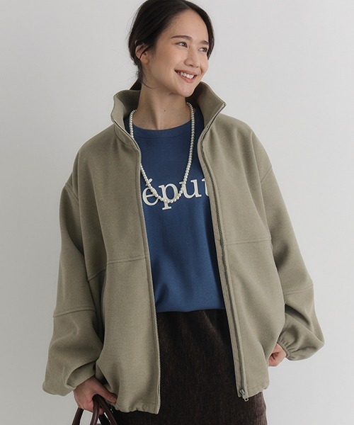 HONEYSUCKLE ROSE】スタンドネックZIPブルゾン (大人カジュアル