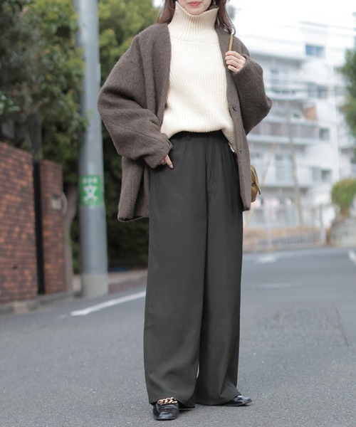HUG.U(ハグユー)の「裏微起毛 ・ 美パンツ(その他パンツ・レディース・ブラウン/ダークグレー/ブラック・FREE)」の9枚目の写真