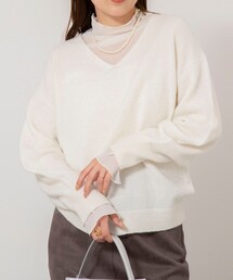 NOLLEY’S Sophi（ノーリーズソフィ）の「《手洗い可能》アルパカ混Vネックプルオーバー（ニット/セーター）」