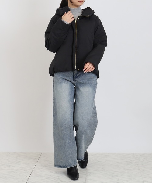 TRUDEA(トルディア)の「フーデットダウンジャケット(ダウンジャケット/コート・レディース・ベージュ/ブラック・LARGE/MEDIUM)」の8枚目の写真