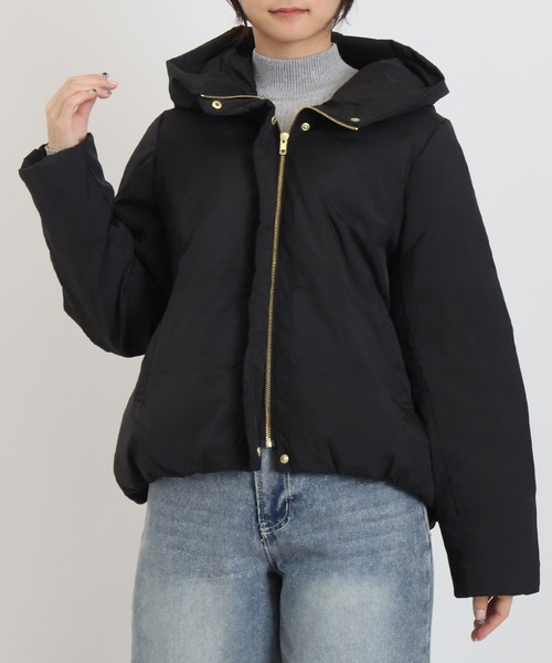 TRUDEA(トルディア)の「フーデットダウンジャケット(ダウンジャケット/コート・レディース・ベージュ/ブラック・LARGE/MEDIUM)」の16枚目の写真