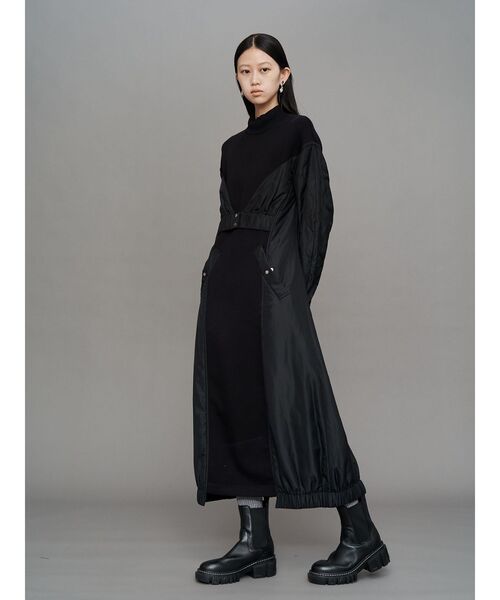 UN3D.（アンスリード）の「LINER JACKET DOCKING JERSEY OP / ライナージャケットドッキングジャージワンピース（ワンピース・レディース・ブラック/その他1・38/36）」の7枚目の写真