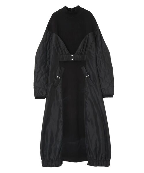 UN3D.（アンスリード）の「LINER JACKET DOCKING JERSEY OP / ライナージャケットドッキングジャージワンピース（ワンピース・レディース・ブラック/その他1・38/36）」の4枚目の写真