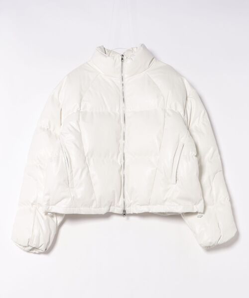 a.p.o.v.(エーピーオービー)の「a.p.o.v. 合成皮革オーバーサイズクロップドボリュームネック中綿ジャケット(ダウンジャケット/コート・メンズ・ホワイト/ブラック・ONESIZE)」の7枚目の写真