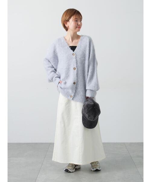 Lugnoncure（ルノンキュール）の「起毛Vネックカーディガン（カーディガン/ボレロ・レディース・ベージュ/ピンク/ブラック/ブルー/グレー・F）」の6枚目の写真