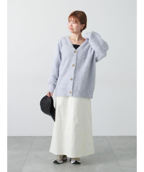 Lugnoncure（ルノンキュール）の「起毛Vネックカーディガン（カーディガン/ボレロ・レディース・ベージュ/ピンク/ブラック/ブルー/グレー・F）」の7枚目の写真