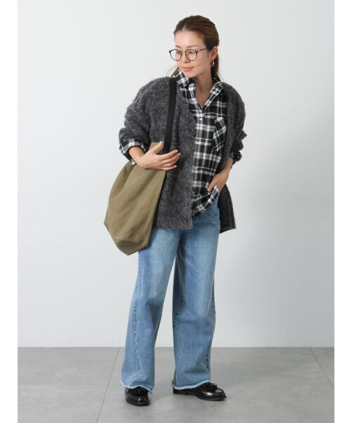 Lugnoncure（ルノンキュール）の「起毛Vネックカーディガン（カーディガン/ボレロ・レディース・ベージュ/ピンク/ブラック/ブルー/グレー・F）」の10枚目の写真