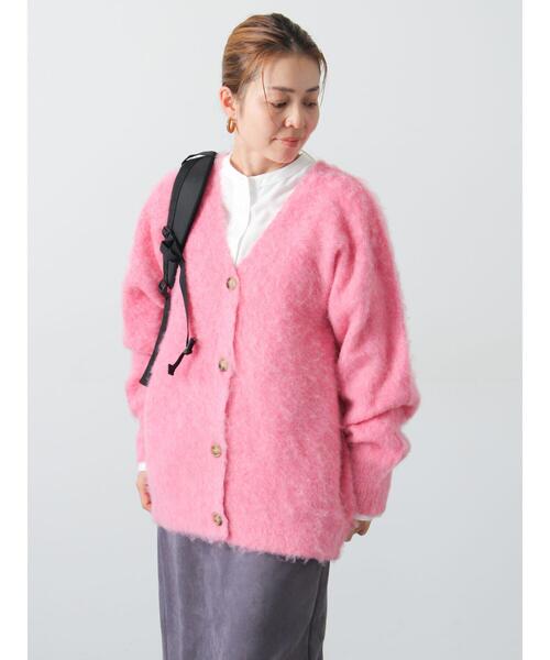 Lugnoncure（ルノンキュール）の「起毛Vネックカーディガン（カーディガン/ボレロ・レディース・ベージュ/ピンク/ブラック/ブルー/グレー・F）」の15枚目の写真