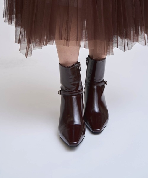 NOELA（ノエラ）の「ベルトデザインショートブーツ（ブーツ・レディース・ブラウン/ブラック・S/M/L）」の8枚目の写真