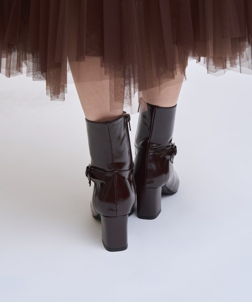 NOELA（ノエラ）の「ベルトデザインショートブーツ（ブーツ・レディース・ブラウン/ブラック・S/M/L）」の9枚目の写真